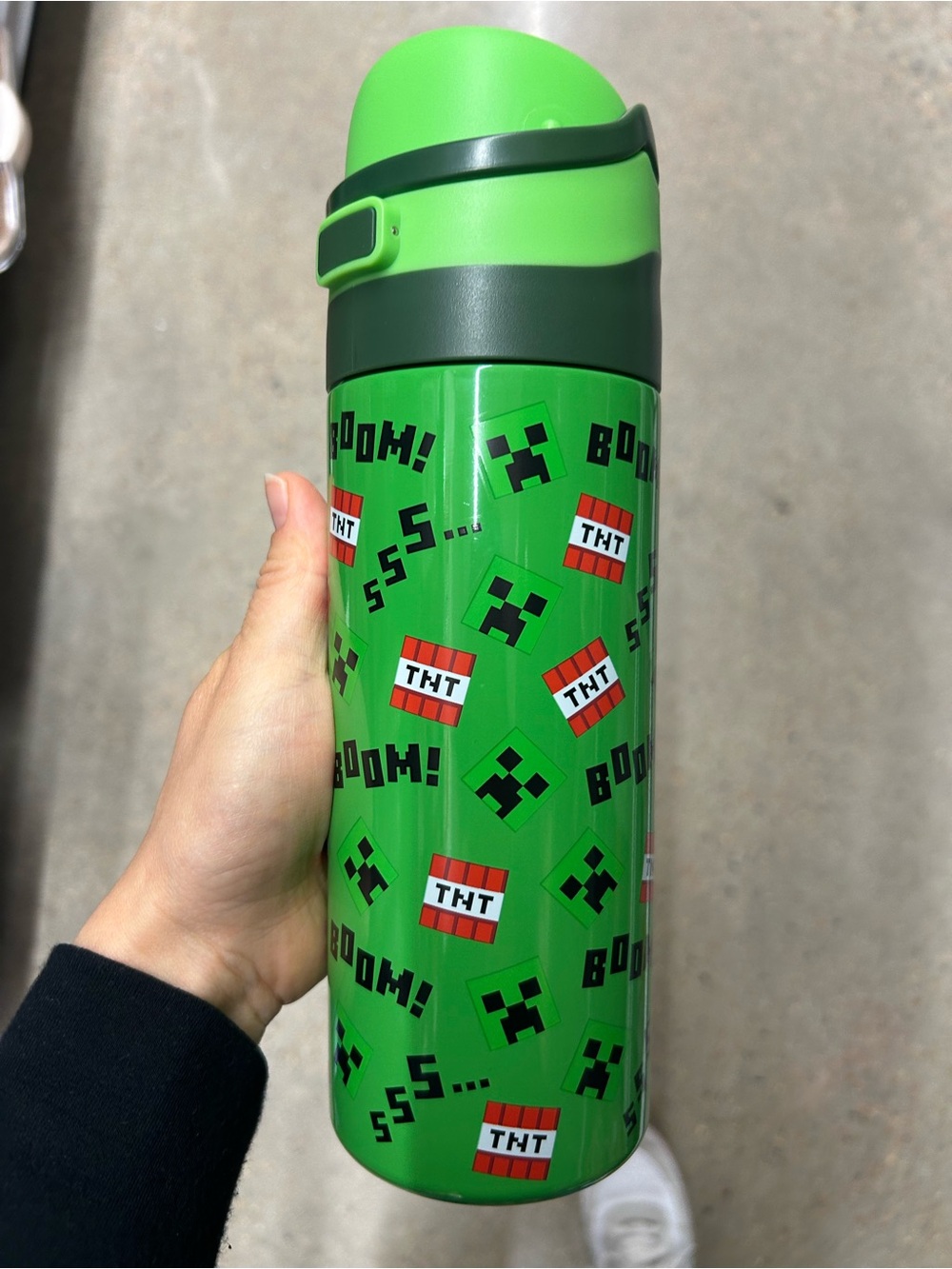NWT licensed Minecraft Green TNT & Creeper insulate Water Bottle
